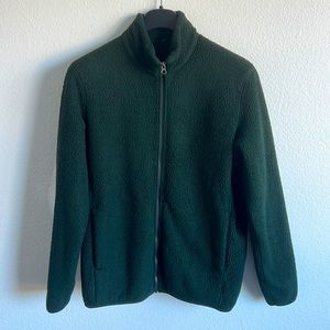 GREEN FLEECE ZIP JACKET